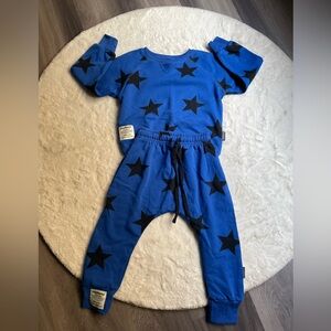 Nununu Blue Outfit with Black Stars